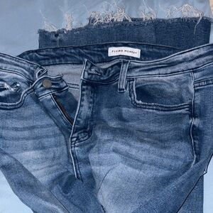 Flying Monkey Distressed Blue Ankle Jeans